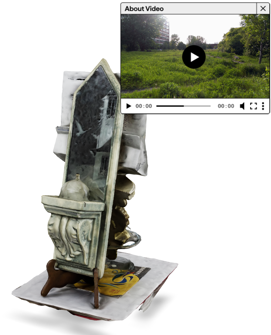 Picture of a 3d model and it's video annotation.